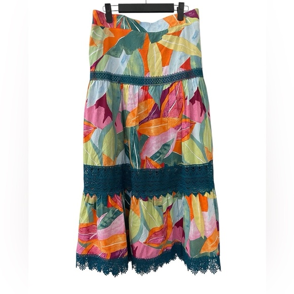 Time and Tru's Tiered Maxi Skirt. Trimmed with romantic lace, this pull-on skirt - Picture 9 of 9